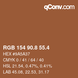 カラーコード: RGB 154 90.8 55.4 | qconv.com