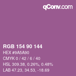 カラーコード: RGB 154 90 144 | qconv.com