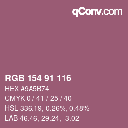 Código de color: RGB 154 91 116 | qconv.com