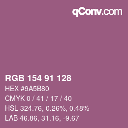 颜色代码: RGB 154 91 128 | qconv.com