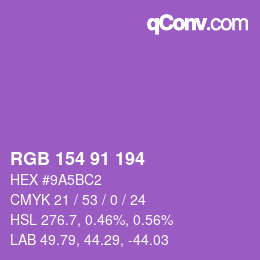 Color code: RGB 154 91 194 | qconv.com
