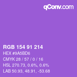 Color code: RGB 154 91 214 | qconv.com
