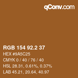 カラーコード: RGB 154 92.2 37 | qconv.com