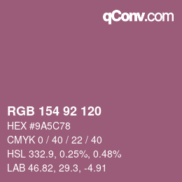 カラーコード: RGB 154 92 120 | qconv.com