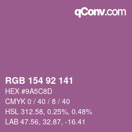 カラーコード: RGB 154 92 141 | qconv.com