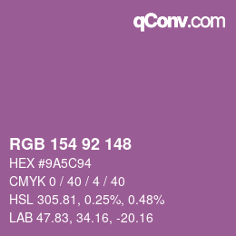 颜色代码: RGB 154 92 148 | qconv.com