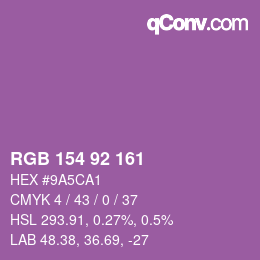カラーコード: RGB 154 92 161 | qconv.com