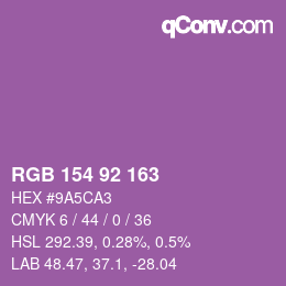 颜色代码: RGB 154 92 163 | qconv.com