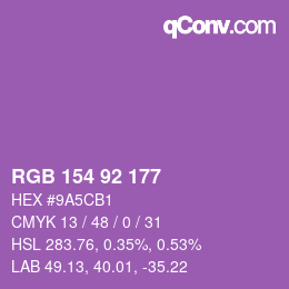 Color code: RGB 154 92 177 | qconv.com