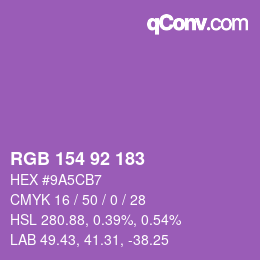 颜色代码: RGB 154 92 183 | qconv.com