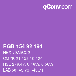 颜色代码: RGB 154 92 194 | qconv.com