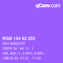 カラーコード: RGB 154 92 253 | qconv.com