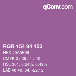 Farbcode: RGB 154 94 153 | qconv.com