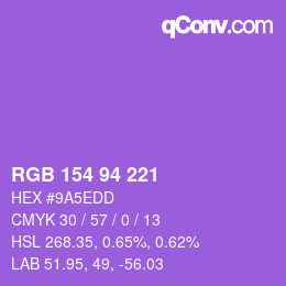 カラーコード: RGB 154 94 221 | qconv.com