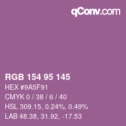 Color code: RGB 154 95 145 | qconv.com