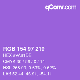 Color code: RGB 154 97 219 | qconv.com