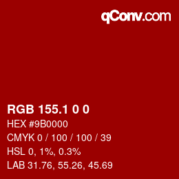 カラーコード: RGB 155.1 0 0 | qconv.com