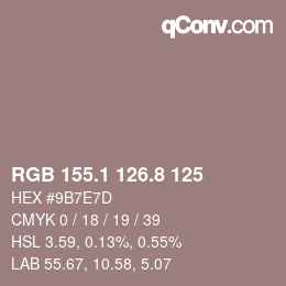 Color code: RGB 155.1 126.8 125 | qconv.com