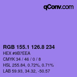 カラーコード: RGB 155.1 126.8 234 | qconv.com