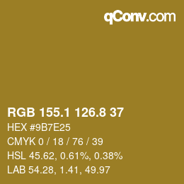 Color code: RGB 155.1 126.8 37 | qconv.com