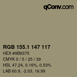 カラーコード: RGB 155.1 147 117 | qconv.com