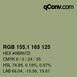 Color code: RGB 155.1 165 125 | qconv.com