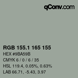 Color code: RGB 155.1 165 155 | qconv.com