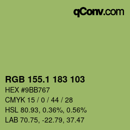 カラーコード: RGB 155.1 183 103 | qconv.com