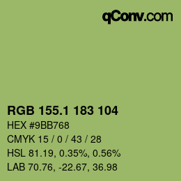 カラーコード: RGB 155.1 183 104 | qconv.com