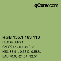 カラーコード: RGB 155.1 183 113 | qconv.com
