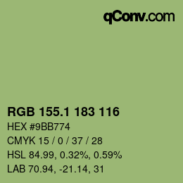 カラーコード: RGB 155.1 183 116 | qconv.com