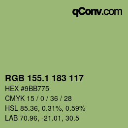 カラーコード: RGB 155.1 183 117 | qconv.com