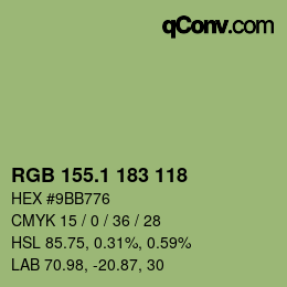 カラーコード: RGB 155.1 183 118 | qconv.com