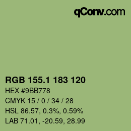 カラーコード: RGB 155.1 183 120 | qconv.com