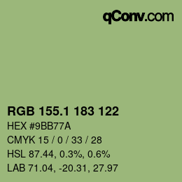 カラーコード: RGB 155.1 183 122 | qconv.com