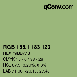 カラーコード: RGB 155.1 183 123 | qconv.com