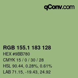 カラーコード: RGB 155.1 183 128 | qconv.com