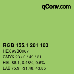 カラーコード: RGB 155.1 201 103 | qconv.com