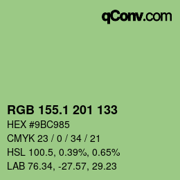 カラーコード: RGB 155.1 201 133 | qconv.com