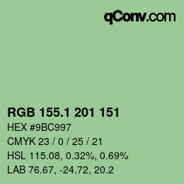 カラーコード: RGB 155.1 201 151 | qconv.com