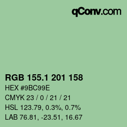 Color code: RGB 155.1 201 158 | qconv.com
