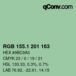 Color code: RGB 155.1 201 163 | qconv.com