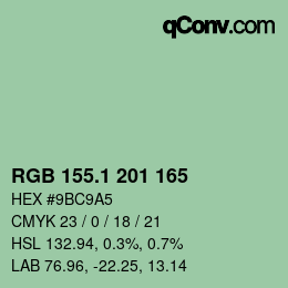 カラーコード: RGB 155.1 201 165 | qconv.com