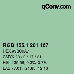 Color code: RGB 155.1 201 167 | qconv.com