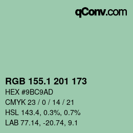 Color code: RGB 155.1 201 173 | qconv.com