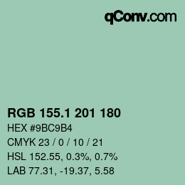 カラーコード: RGB 155.1 201 180 | qconv.com
