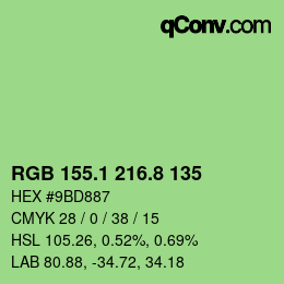カラーコード: RGB 155.1 216.8 135 | qconv.com