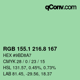 Color code: RGB 155.1 216.8 167 | qconv.com