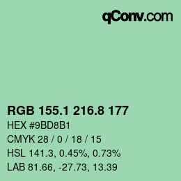 Color code: RGB 155.1 216.8 177 | qconv.com