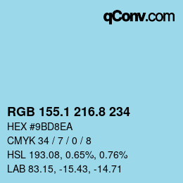Farbcode: RGB 155.1 216.8 234 | qconv.com